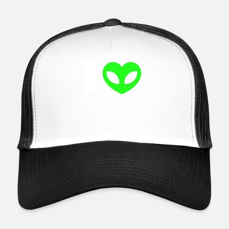 Alien, UFO, UAP, Space, Weltraum Flugobjekt - Trucker Cap - Weiß/Schwarz