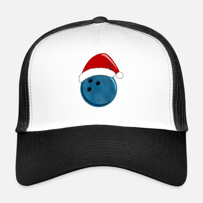 Boule de bowling bleue festive chapeau de père Noël Casquette trucker 