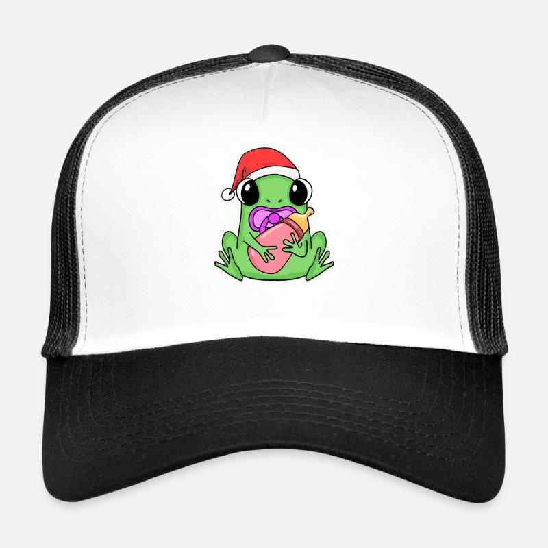Frosch Baby Weihnachten - Trucker Cap - Weiß/Schwarz