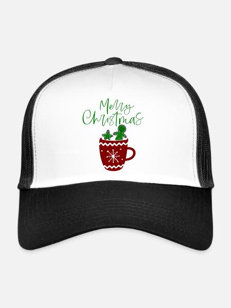 Joyeux Noël, Biscuits - Casquette trucker  - blanc/noir - Devant