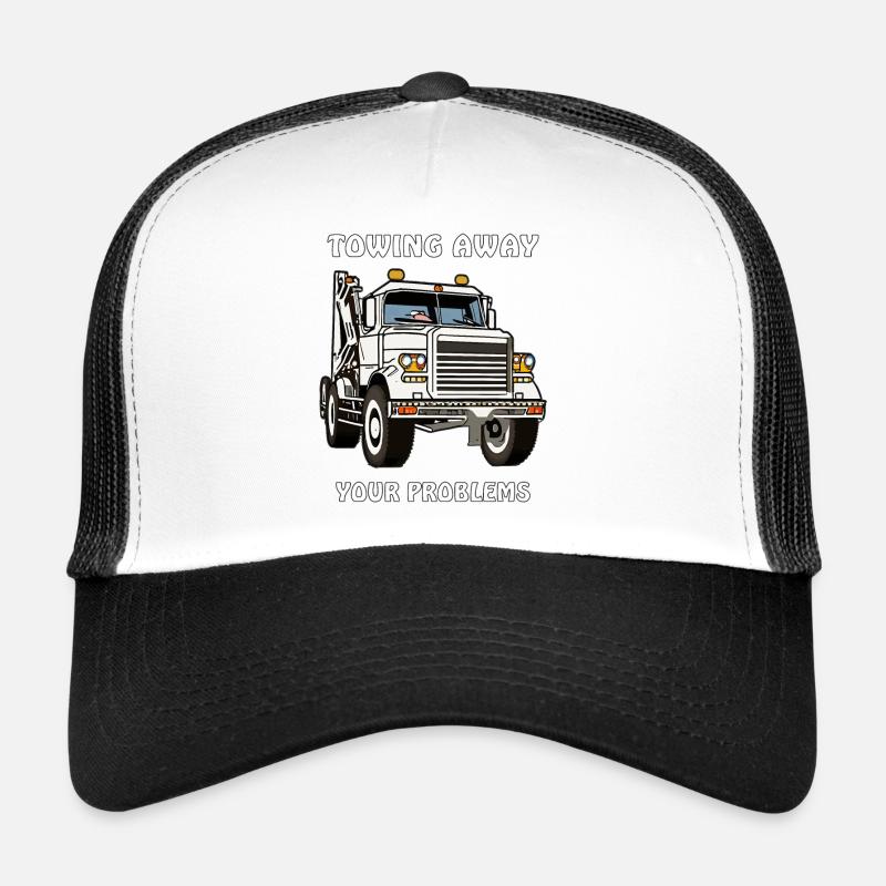 DÉPANNEUSE REMORQUANT VOS PROBLÈMES - Casquette trucker  - blanc/noir