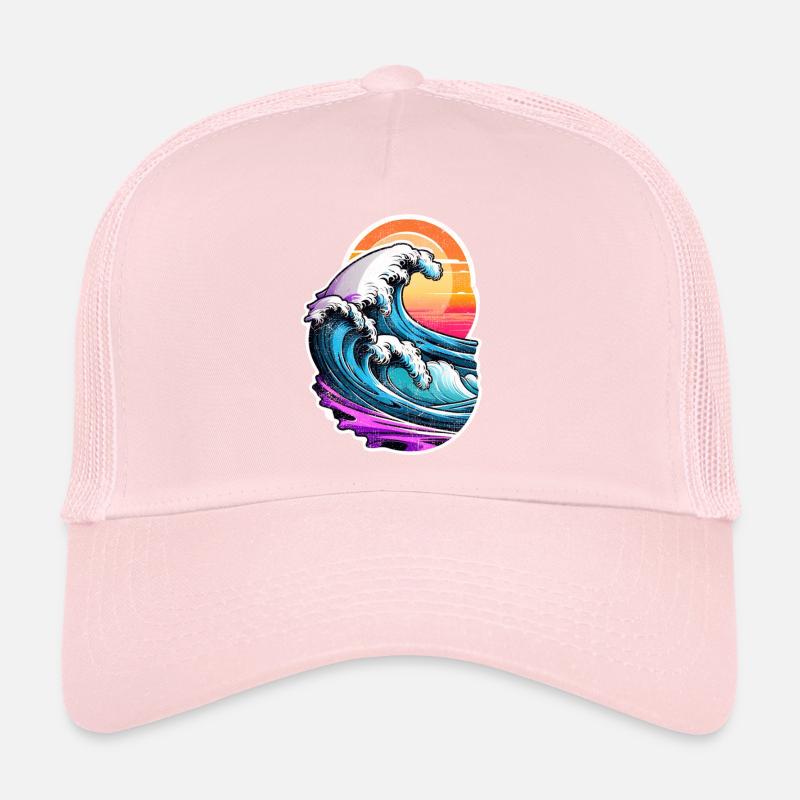 Wave - Summer - Vacation - Vintage Trucker Cap