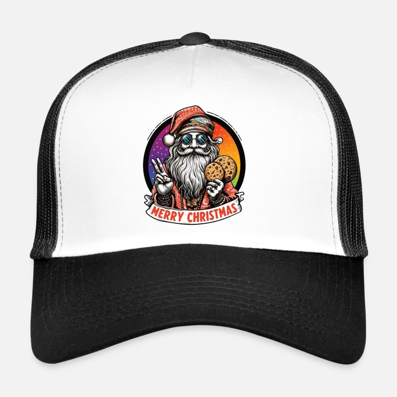 Weihnachtsmann-Hippie - Trucker Cap - Weiß/Schwarz