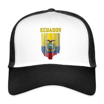 Drapeau de l’Équateur, fierté équatorienne - Casquette trucker  - blanc/noir - Devant