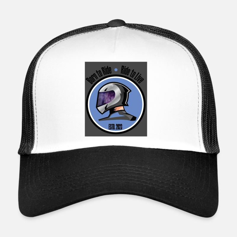 Born to Ride, Ride to Live - Trucker Cap - Weiß/Schwarz
