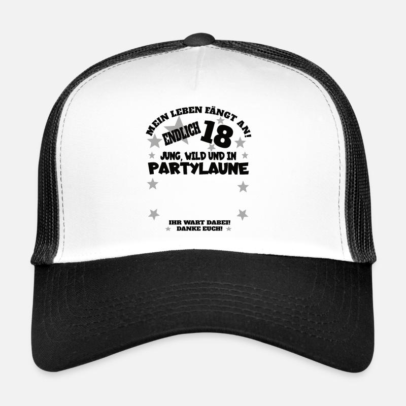 18. Geburtstag Mädchen & Junge Gästebuch - Trucker Cap - Weiß/Schwarz