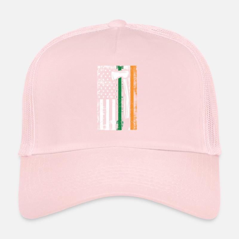 Irlandais Américain Drapeau US pompier hache feu Casquette trucker 