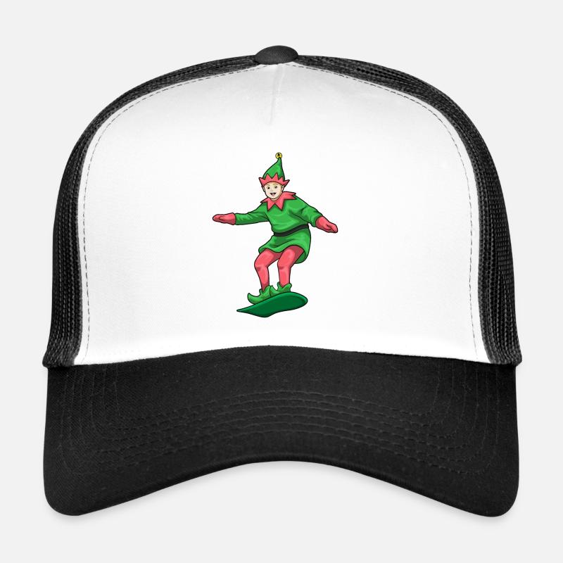 Snowboard de Noël elfique Casquette trucker 