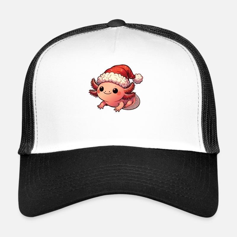Axolotl Noël Axolotls mignons Joyeux Noël Casquette trucker 