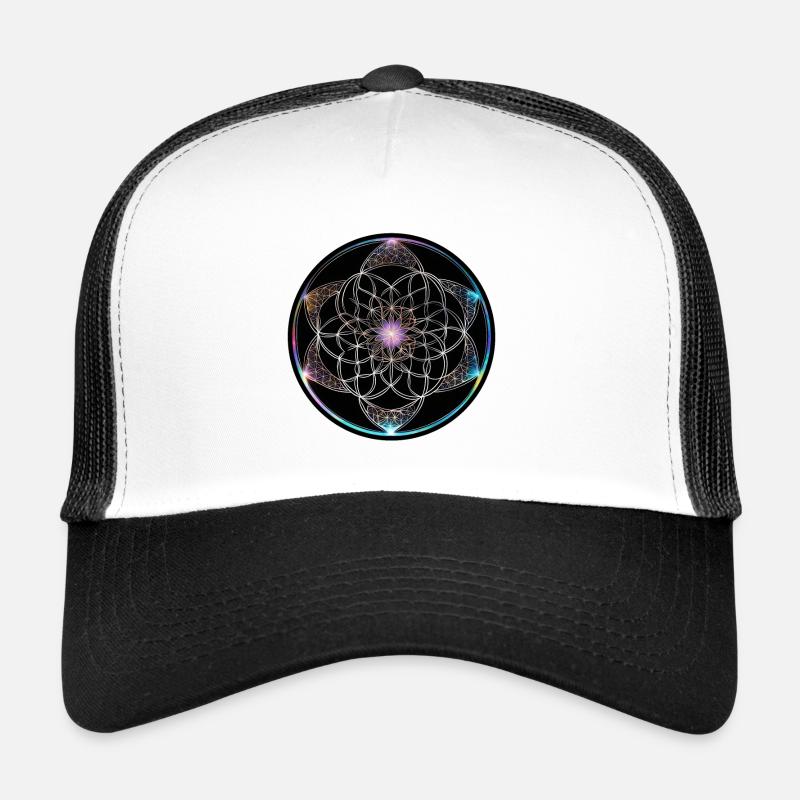 Blume des Lebens Farbige Geometrie Kreis Trucker Cap