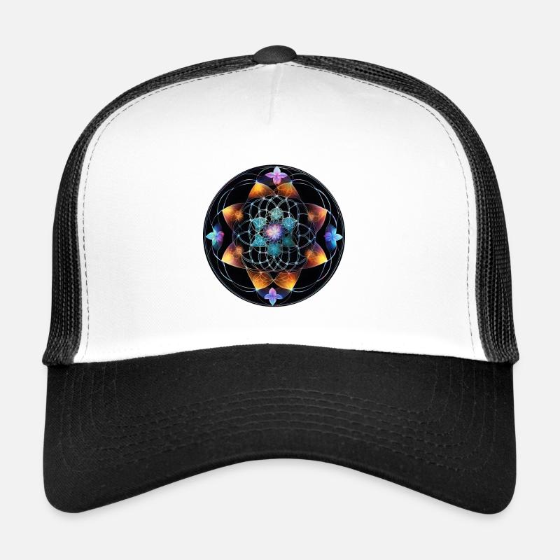 Mandala Lumineux MeshGéométrie Casquette trucker 