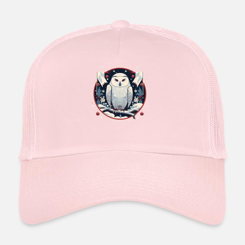 Schneeeule mit Weihnachtsornament Trucker Cap
