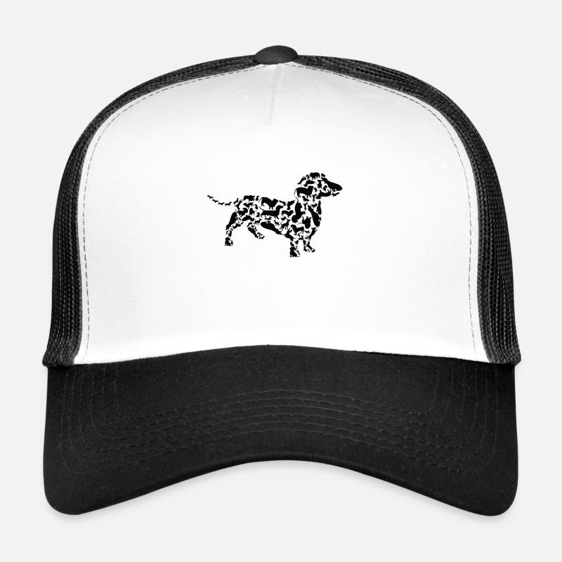 Teckel, Chien, Teckel, Maman, Teckel, Papa - Casquette trucker  - blanc/noir