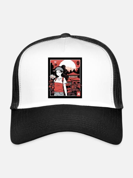 Grandir, Manga et Anime Filles Vacances - Casquette trucker  - blanc/noir - Devant