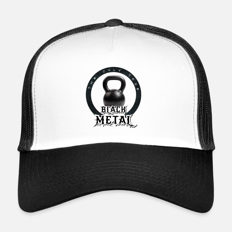 Der einzig wahre Black Metal... Kettlebell. Nimm es!! - Trucker Cap - Weiß/Schwarz