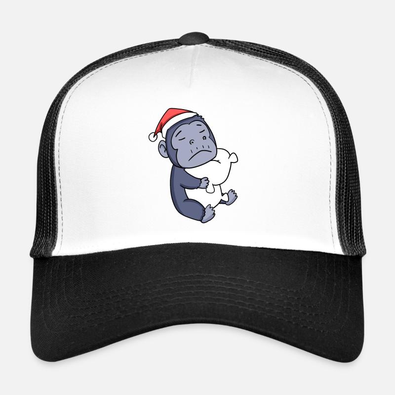 Singe Mignon Fatigué Noël Casquette trucker 