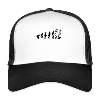 Drôle de docteur évolution Stick Figure Docteur - Casquette trucker  - blanc/noir - Devant