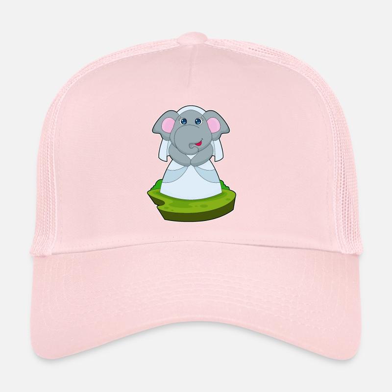 Éléphant voile de mariée mariage Casquette trucker 