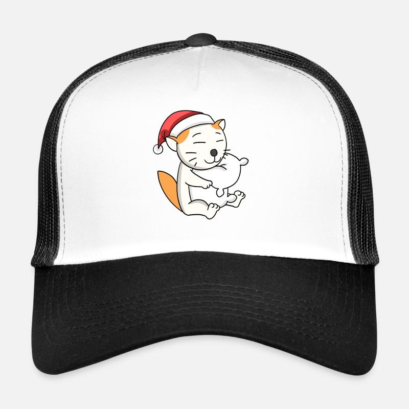 Chat Mignon Selkirk Rex Fatigué Noël Casquette trucker 
