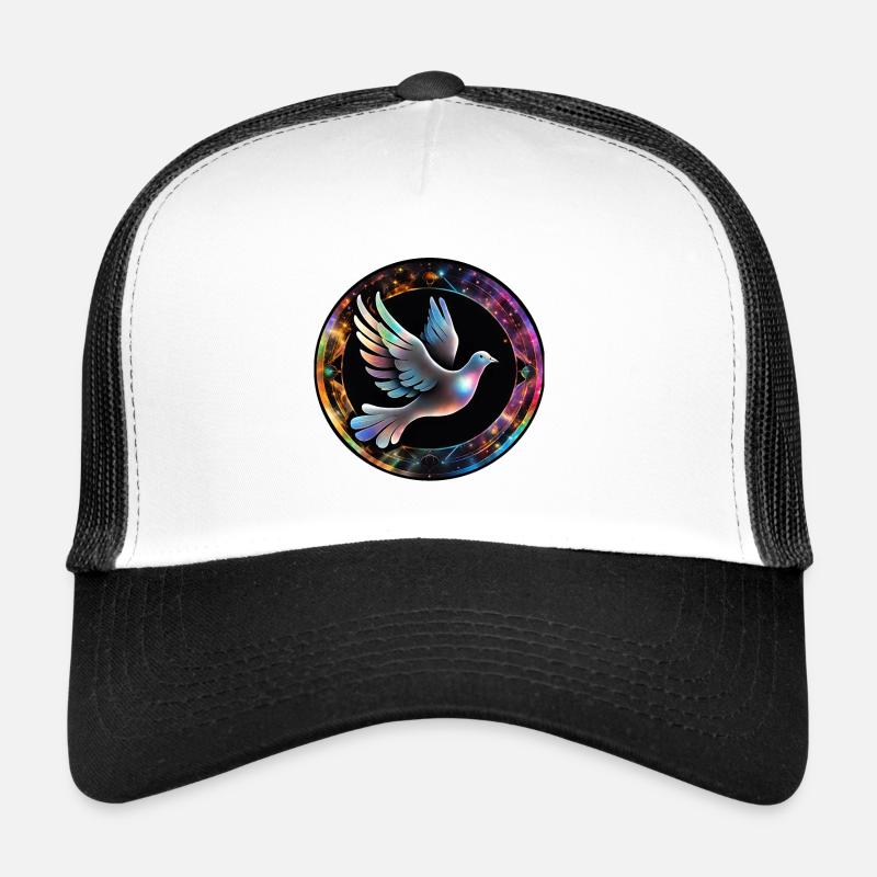 Kosmische Taube im Farbring Trucker Cap