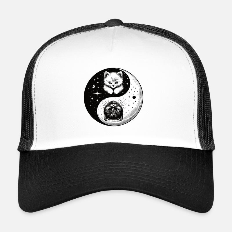 Ying Yang Chatons, noir et blanc Casquette trucker 
