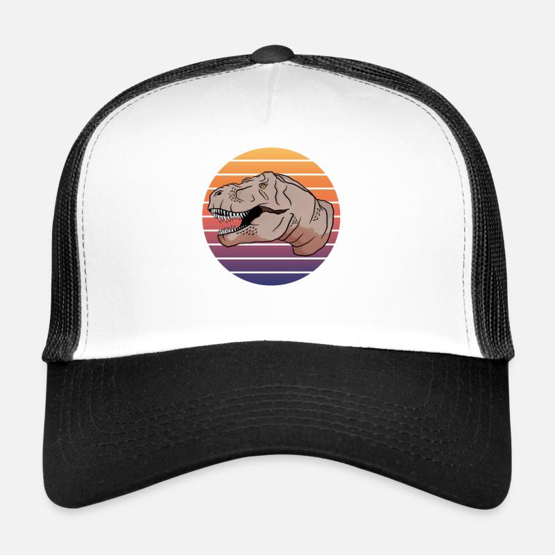 T-Rex coucher de soleil look rétro cadeau Casquette trucker 