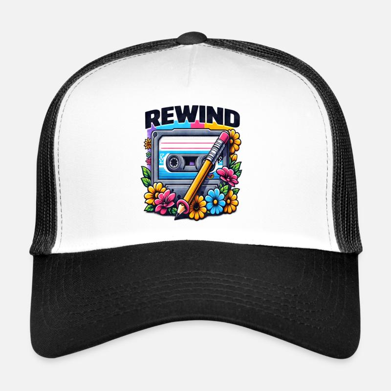 Rewind Kassette Vintage Retro Trucker Cap