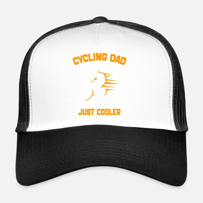 Radfahrender Vater wie ein normaler Vater, nur cooler Trucker Cap