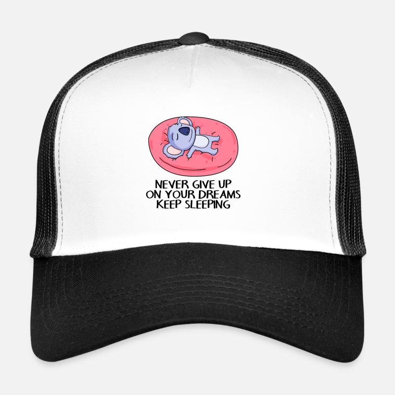 Koala Bear Sleeping Tired Dream Saying Funny Trucker Cap