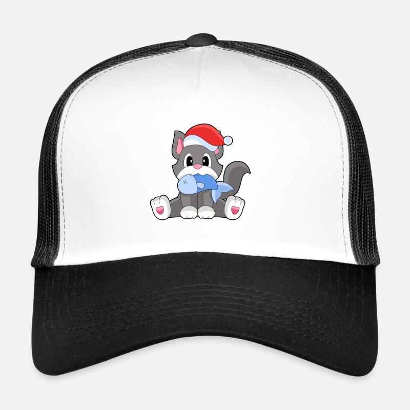 Cat Christmas Fish Trucker Cap