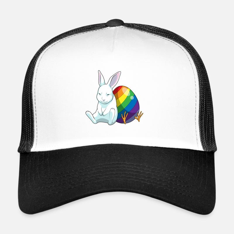 Bunny Easter Easter Egg Rainbow Trucker Cap