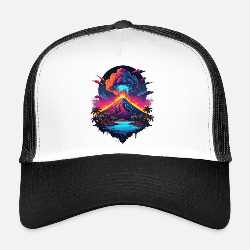 Éruption volcanique - Casquette trucker - blanc/noir