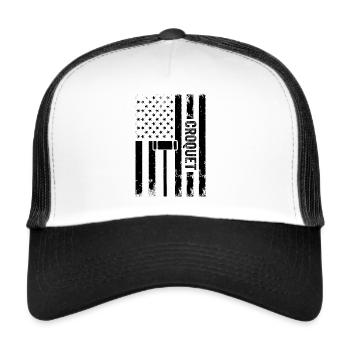 Croquet Player Croquet US Flag - Trucker Cap - white/black - Front