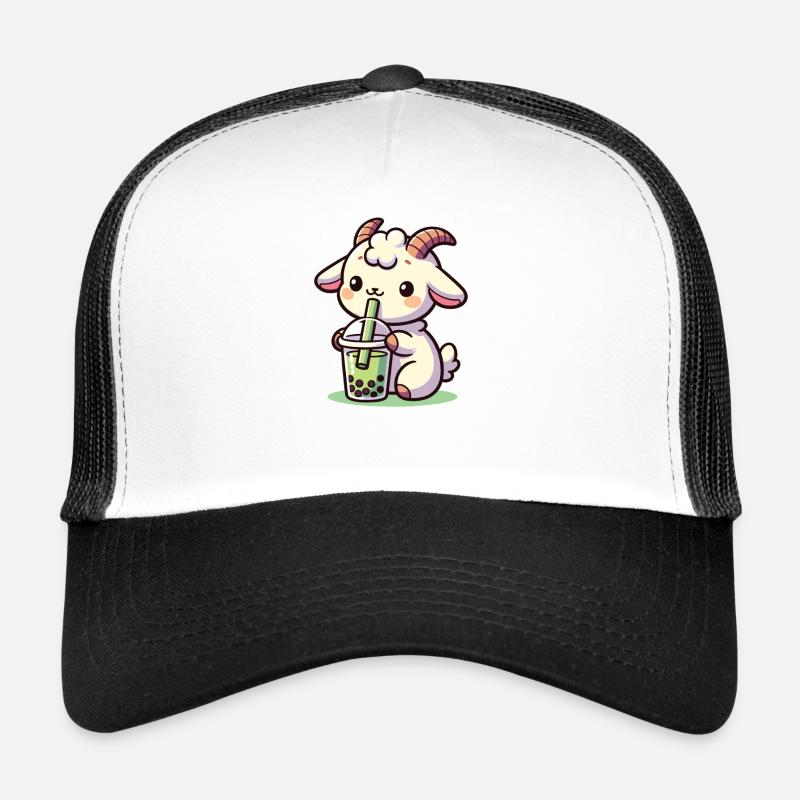 Kawaii chèvre bubble tea Boba chèvre Casquette trucker 