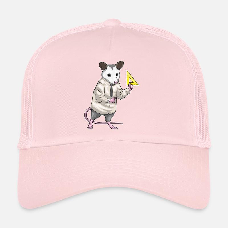 Opossum Teacher Triangle Ruler Math Trucker Cap