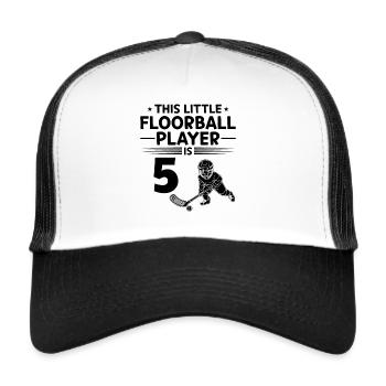 This Little Floorball Player Is 5 Years Old Floorb - Trucker Cap - Weiß/Schwarz - Vorne