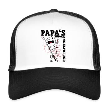 Papas Kleiner Angelfreund - Trucker Cap - Weiß/Schwarz - Vorne