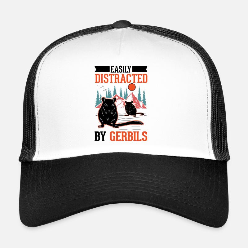 Facilement distrait par la gerbille de la Gerbille Rennratte Casquette trucker 