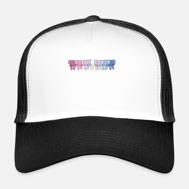 Bigender Flag Pride LGBTQ Cute Elephant Trucker Cap