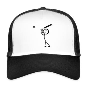 Cricket Stick Figure Drôle Joueur De Cricket - Casquette trucker  - blanc/noir - Devant