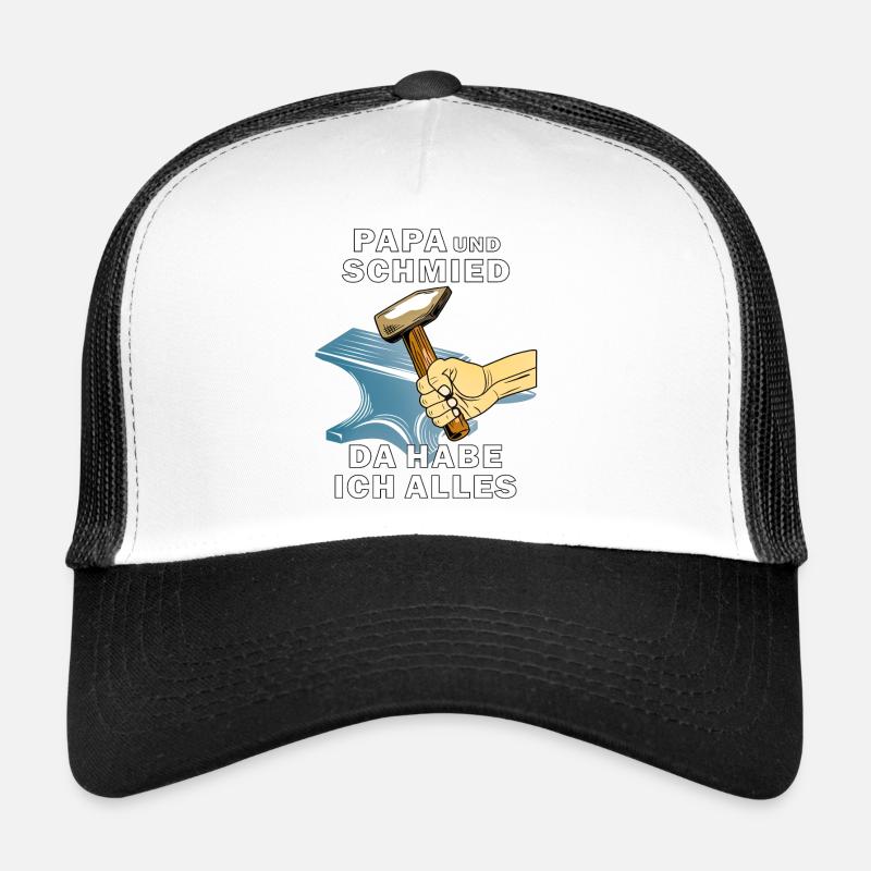 HAMMER AMBOSS PAPA UND SCHMIED - Trucker Cap - Weiß/Schwarz