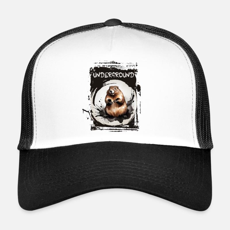 Underground Murmeltier - Trucker Cap - Weiß/Schwarz