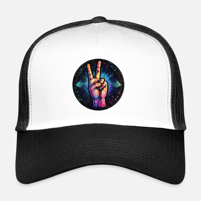 Cosmic Peace Gesture - Trucker Cap - white/black
