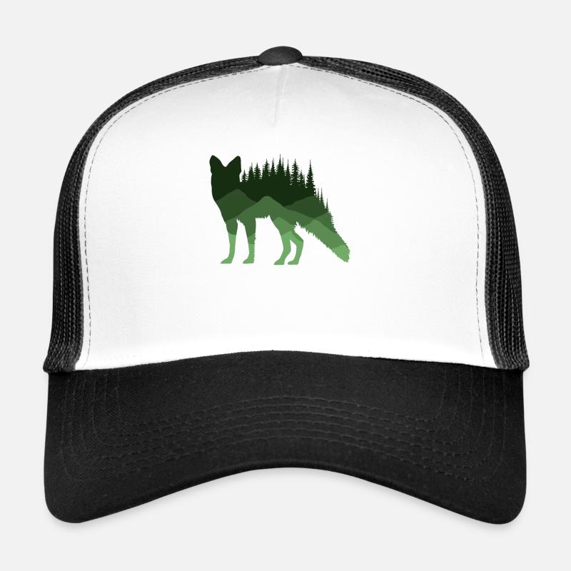 Geist des Waldes - Fuchs Silhouette - Trucker Cap - Weiß/Schwarz