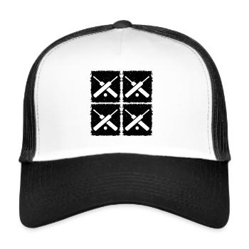 Cricket Retro Cricket Joueur de cricket - Casquette trucker  - blanc/noir - Devant