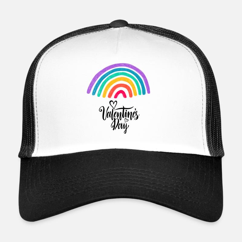 Amour graphique Saint-Valentin arc-en-ciel Casquette trucker 