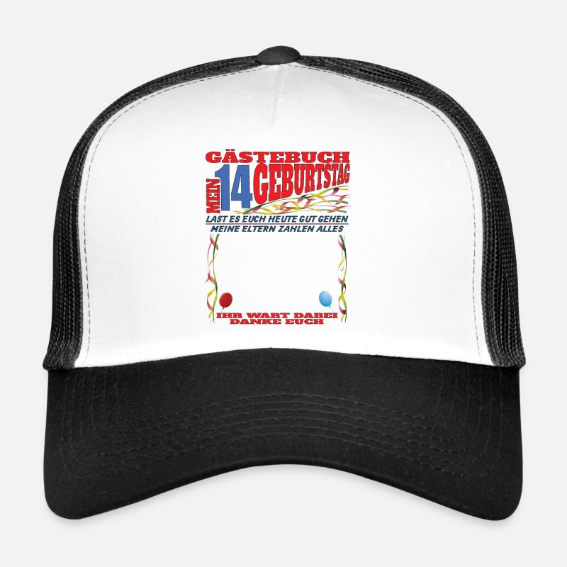 14. Geburtstag Mädchen & Junge Gästebuch Trucker Cap