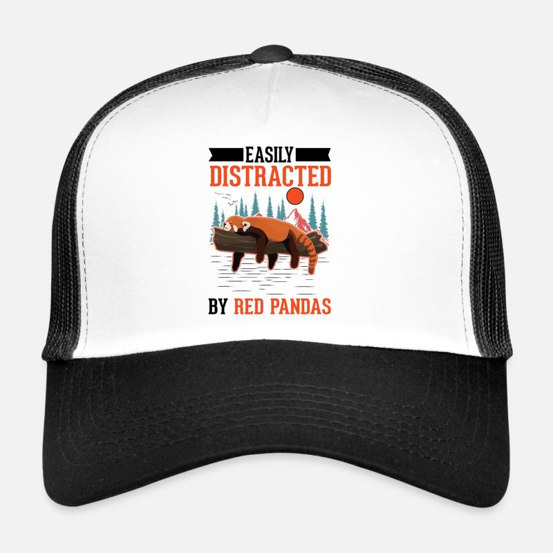 Roter Panda Geschenk Red Panda - Trucker Cap - Weiß/Schwarz