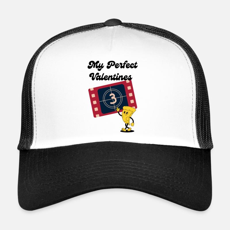 Lustiger Valentinstag - Chillen am Valentinstag - Trucker Cap - Weiß/Schwarz