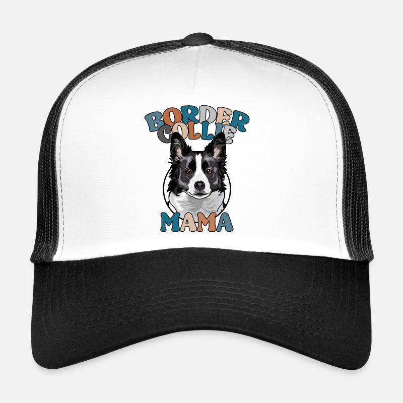 Border Collie Mama Hunde Hund Muttertag Wilsigns - Trucker Cap - Weiß/Schwarz